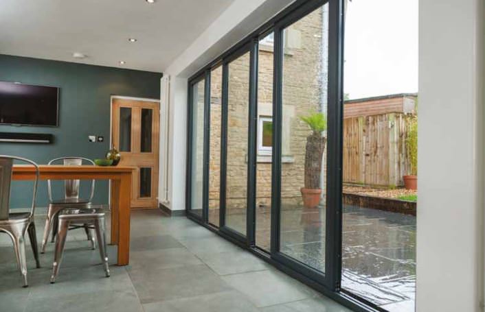 aluminium grey slide and swing doors