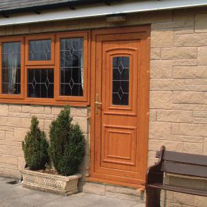 Golden Oak uPVC Front Door