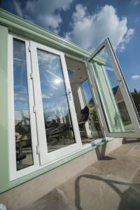 White and Chartwell Green uPVC Conservatory